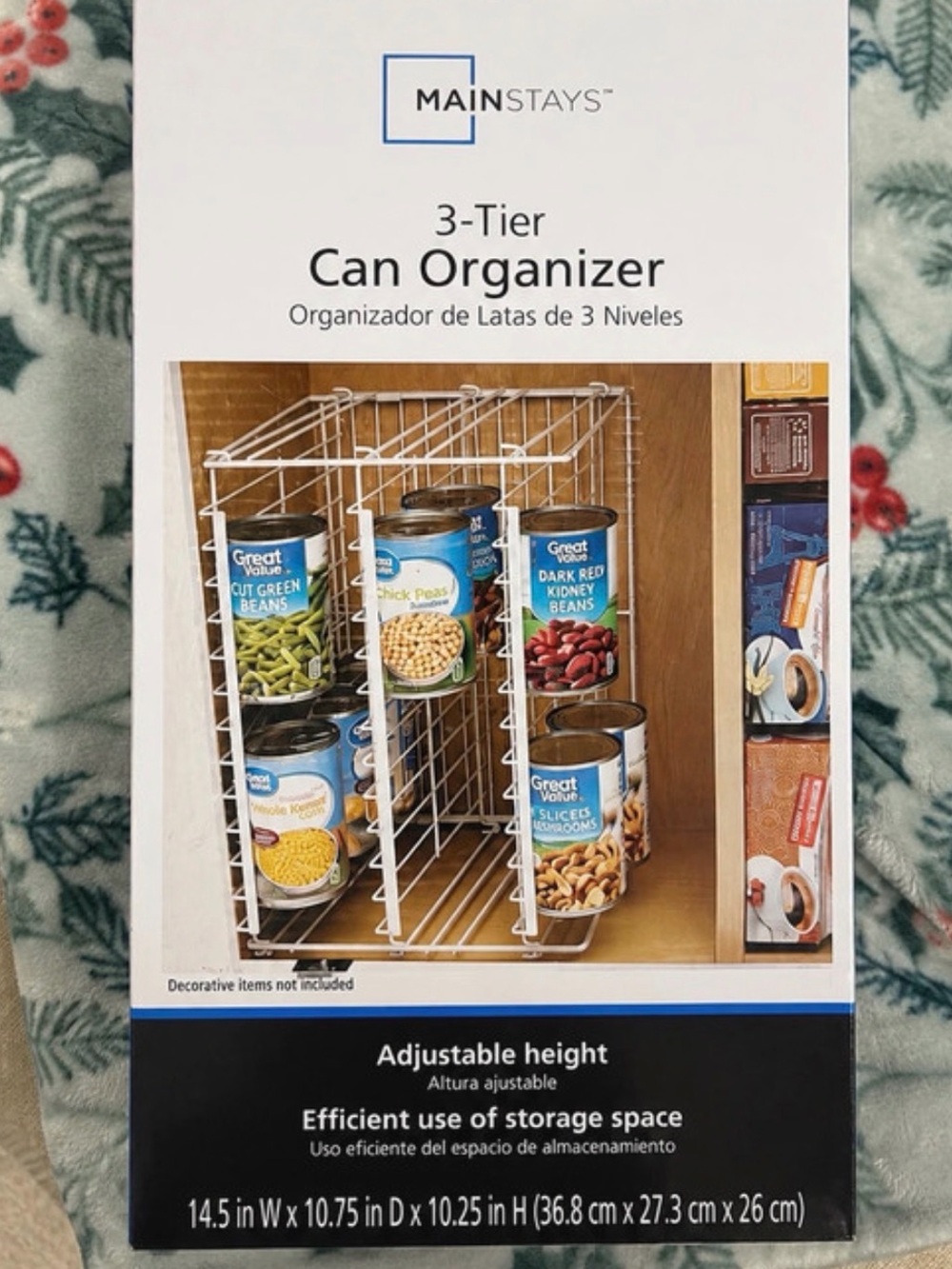 Mainstays White 3-Tier Wire Can Organizer Rack